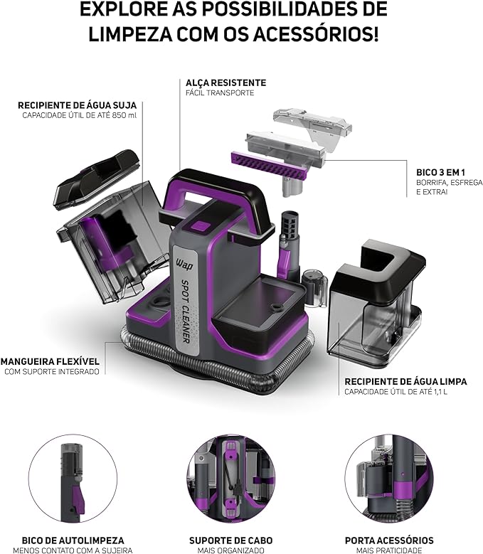 EXTRATORA DE SUJEIRAS TURBO PORTÁTIL WAP SPOT CLEANER W3