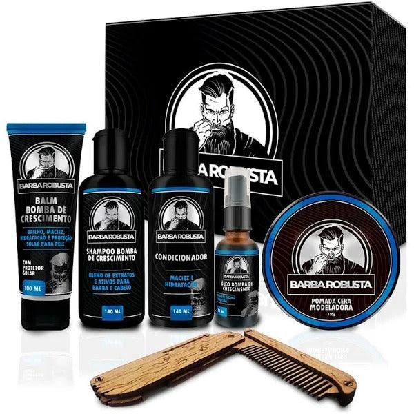 Kit Shampoo Condicionador Balm Oleo Cera + Pente Barba - Turbo Brasil